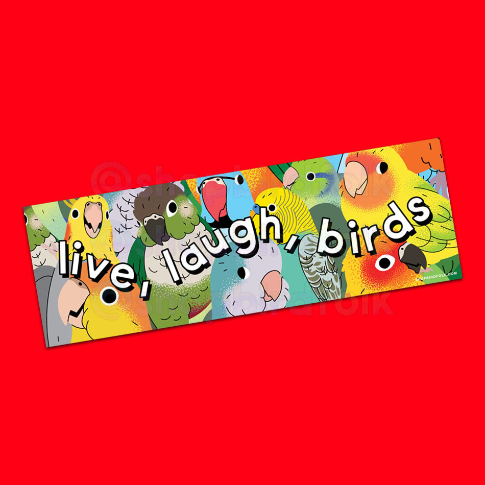 Live, Laugh, Birds Bumper Sticker