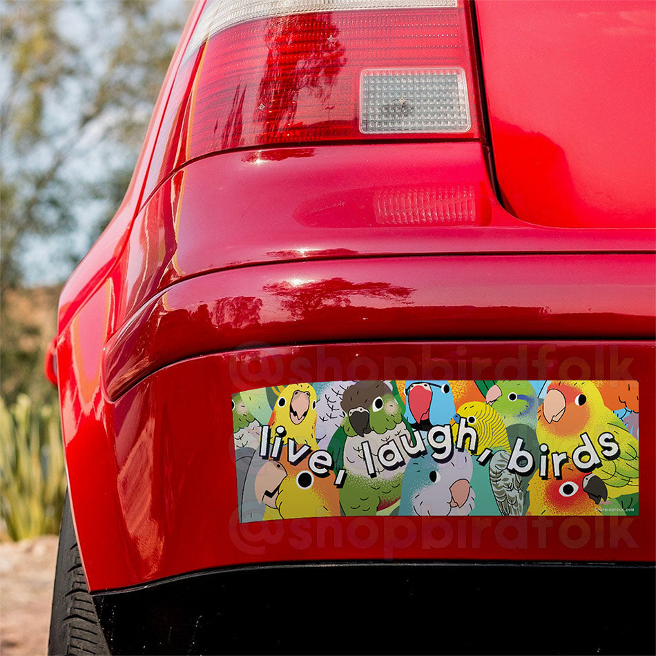 Live, Laugh, Birds Bumper Sticker